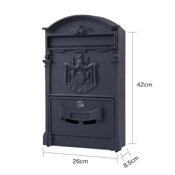 Outdoor Retro Vintage European Aluminum Diecast Wall Mounted Mail Box Post Box