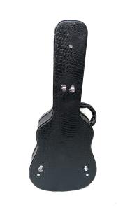 Quality Musical Instrument Case Wooden Guitar Case Black Leather Exterior Velvet Padding wholesale