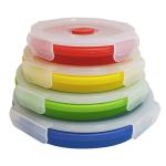 Silicone Food Storage Containers BPA Free Plastic Lids Set of 4 Small and Large