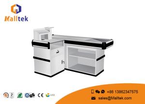 Quality L Type Supermarket Checkout Counter Silver Supermarket Cashier Counter wholesale