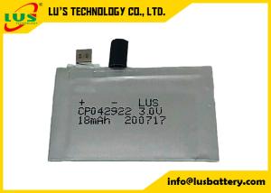 Quality 18mAh Disposable Ultra Thin Battery CP042922 3.0V RFID LimnO2 HRL wholesale