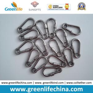 Quality Stainless Steel High Quality Special 5x50mm Gourd Shape Carabiner Hook w/Lock and Ring Holder wholesale