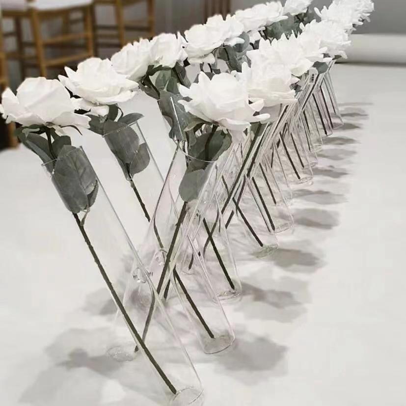 Large Tall Glass Vases For Wedding Centerpieces 3pcs Set Clear Cylinder Flower Stand