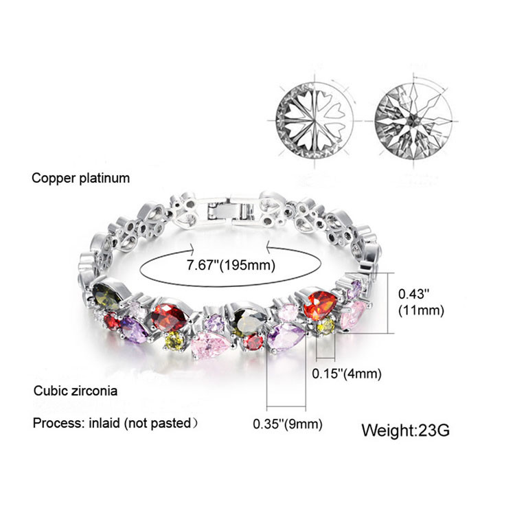 Gorgeous Cubic Zirconia Bracelet for Women Gold Plated Tennis Bracelet (JKS950SILVER)