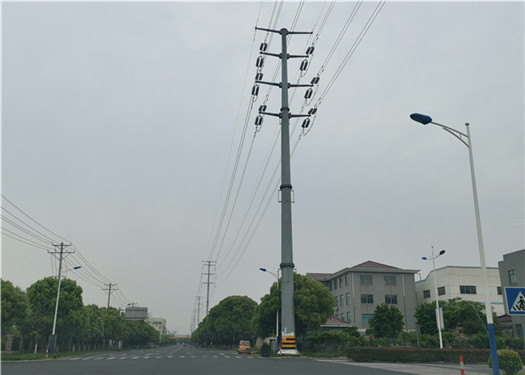 220KV Hot Dip Galvanised Electrical Power Pole Polygonal Conical Long Life