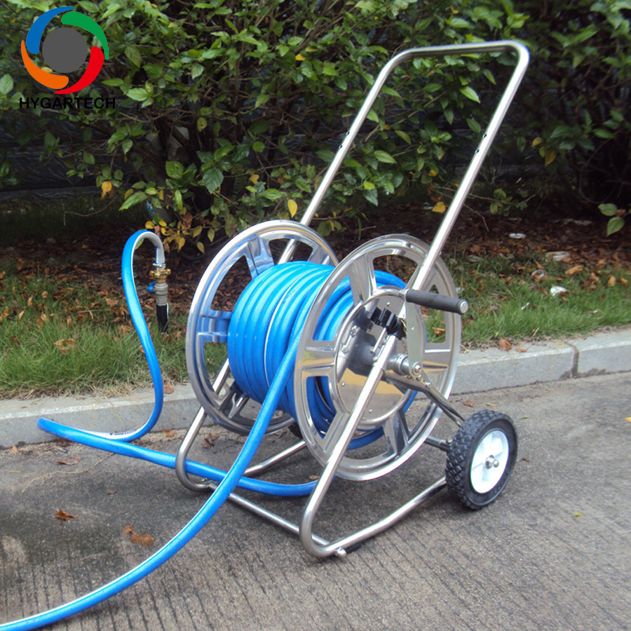 High Durability Stainless Steel Trolley Hose Cart Supplied As Bare Hose Reel For Washing / Gardening / Irrigation