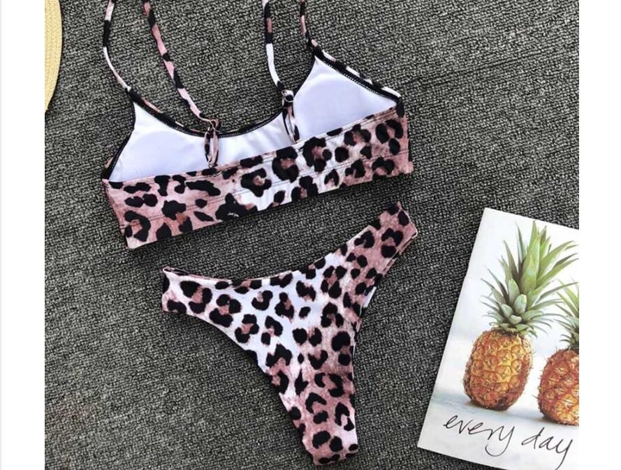 2019 Summer Woman Sexy Snake Girl Skin Pattern Bandage Bikini Set Bikini Brazilian Bikini