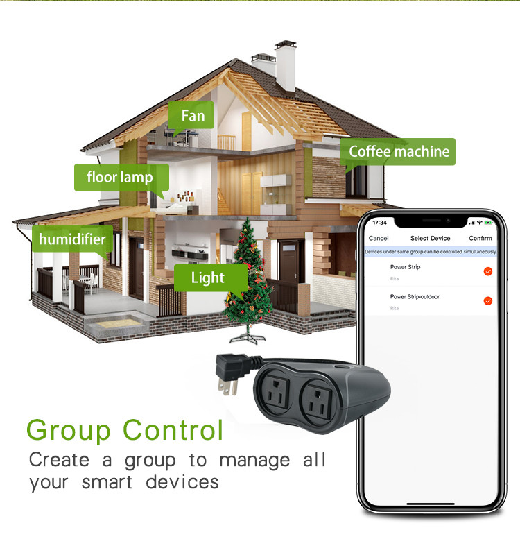 IP44 Plastic Remote Control Plug , Electrical Garden Plug And Socket Outlets Power