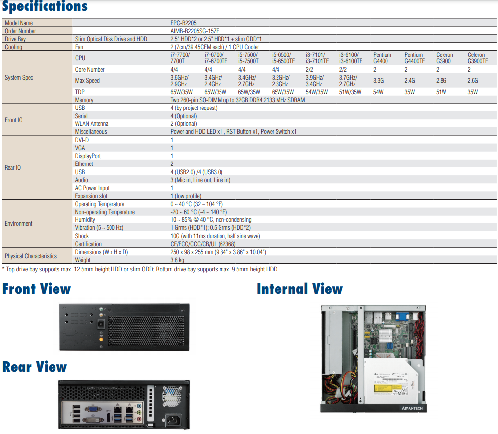 Advantech Embedded PCs EPC-B Series EPC-B2205 new and 100% Original ,price favorable Ready to Ship