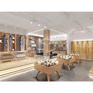 Quality Custom Metal Bedding Store Display Racks Wooden Home Textile Store Display Cabinet wholesale