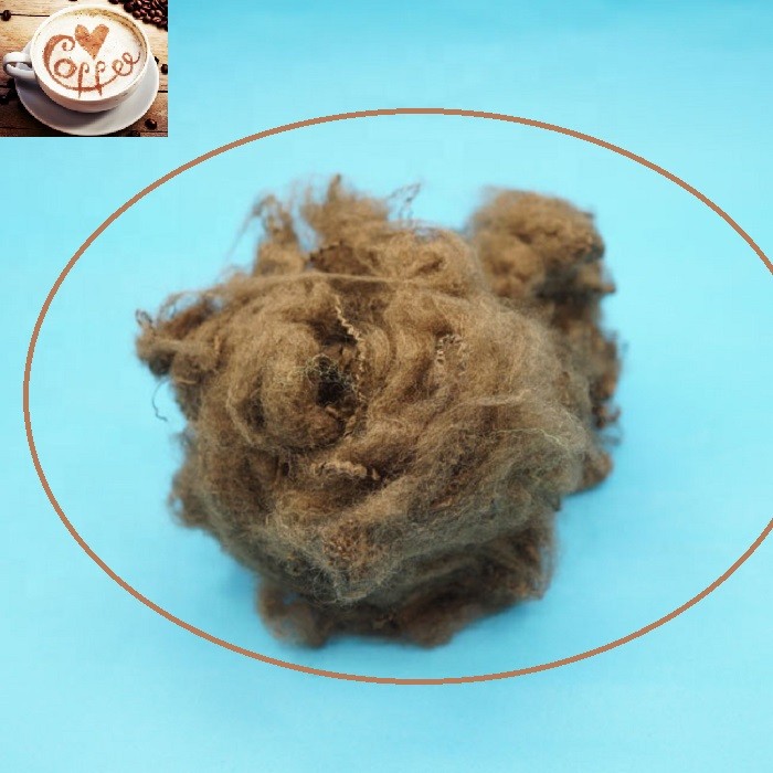 Virgin Grade Dope Dyed Polyester Coffee Color For Spinning
