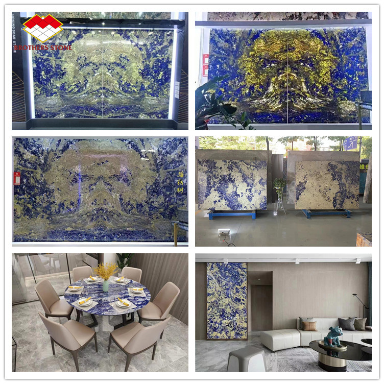 Customized Bolivia Blue Transparent Sodalite Onyx Marble for Big Slab or Cut to Size