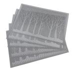 Desktop PVC Square Pressed Leaf Gold Leaves Place Mats for Kitchen and Dining