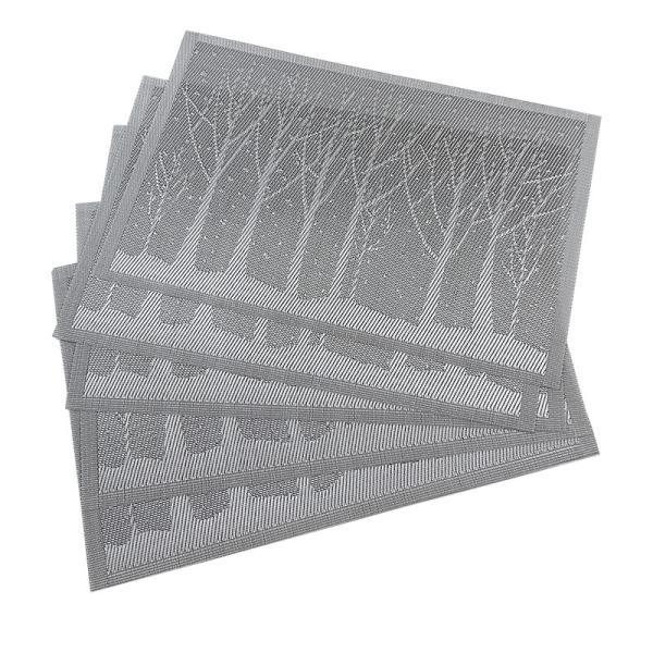 Desktop PVC Square Pressed Leaf Gold Leaves Place Mats for Kitchen and Dining