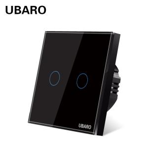 Quality 100VAC - 240VAC Touch Light Switch 2gang Black Smart Dimmable Light Switch wholesale