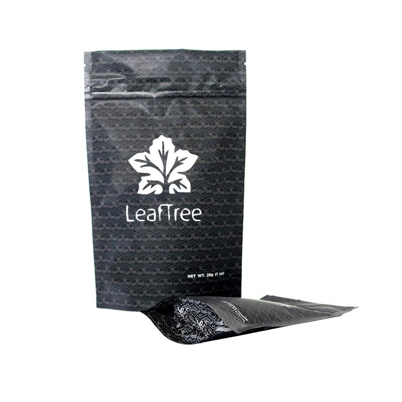 China Manufacturer Black Opaque Child Proof Resistant Pouches Smell Proof Plastic Mylar Weed Packaging Bags