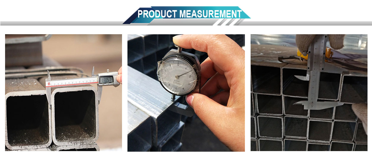 Square ERW 65x65 10 x 10 Carbon Steel Tube with Holes 80 x 80 Certified by ISO9001
