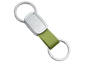 Quality Epoxy Doming Personalized Leather Key Chains 10mm Debossed Tape Metal Keyring wholesale