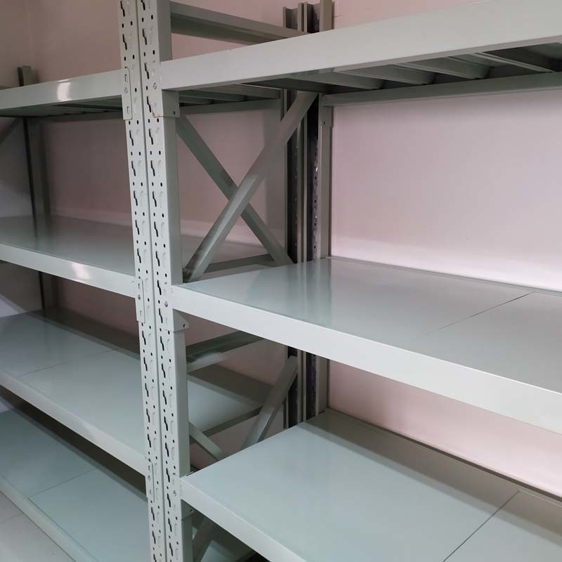 Rust Free Industrial Warehouse Racking Rivetier Boltless Shelving Powder Coating