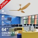 Kitchen 15cm Suspender Length Modern Plastic Blade DC LED Exhaust Ceiling Fan