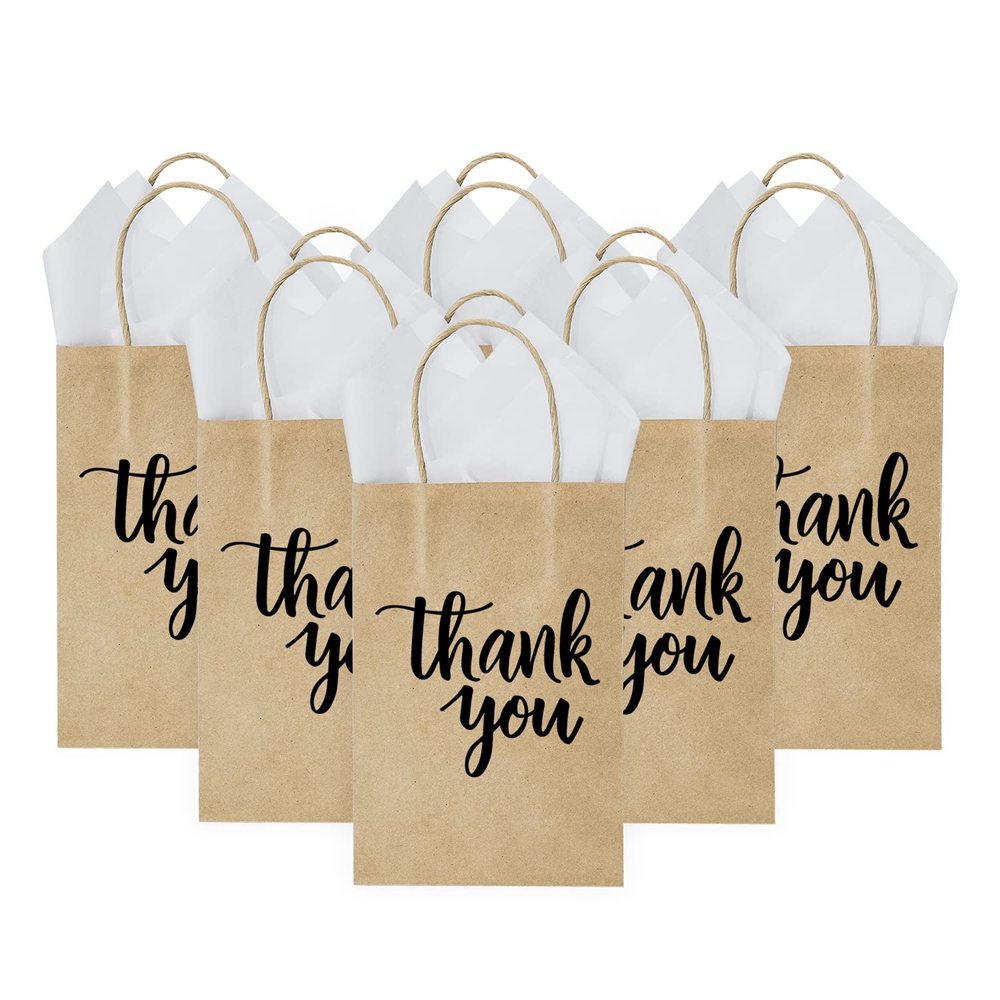 Customized Logo Zhejiang Personalized Design Custom Picture Kraft Paper Bags With Thank You