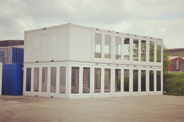 Advanced Custom Container House , Blue Portable Container House With Bathroom