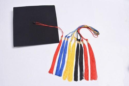 Delicate fluorescent multicolored fringe tassel trimming for graduation cap