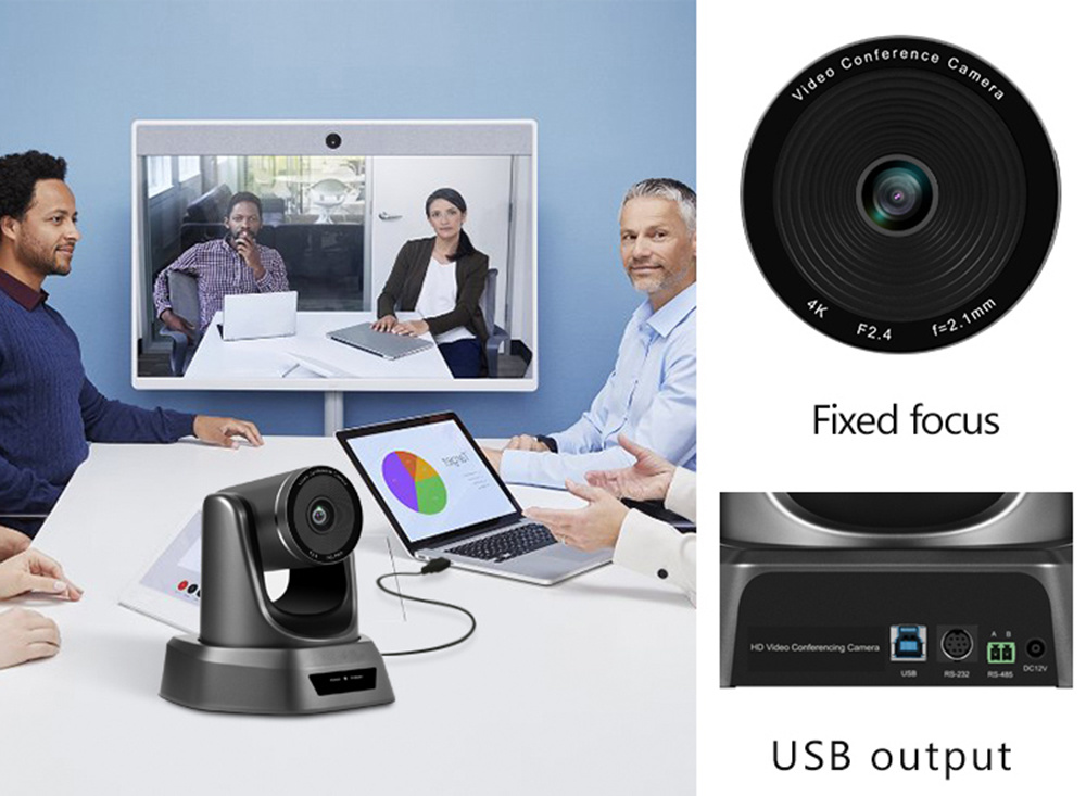 4K USB HD Video Conference Camera with 138 Degree Field of View