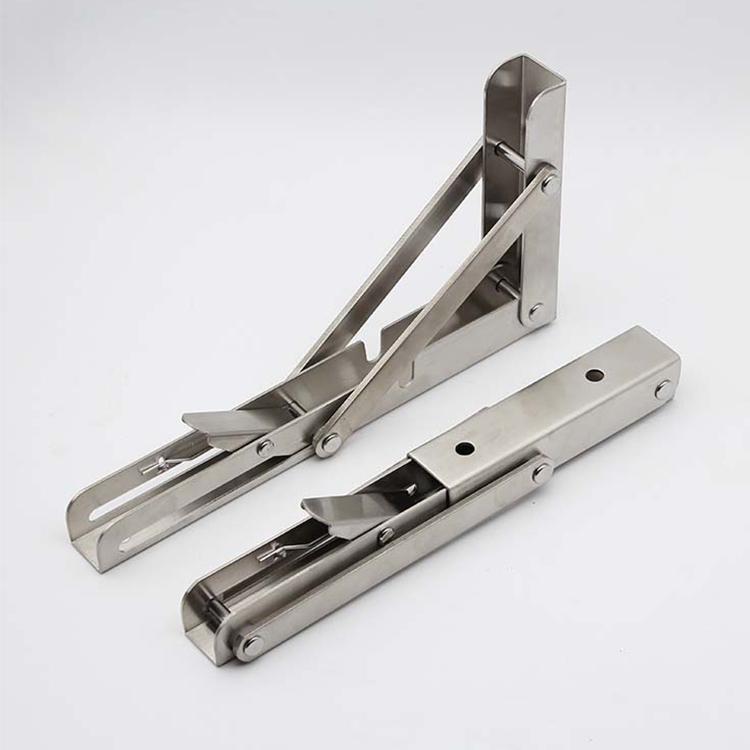 White K Shaped Stainless Bracket Folding Floating Shelf Mounting Brackets 1.5mm Thick