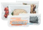 Clear Food Grade Stand-Up Leakproof Reusable PEVA Storage Bag, Preservation Bags