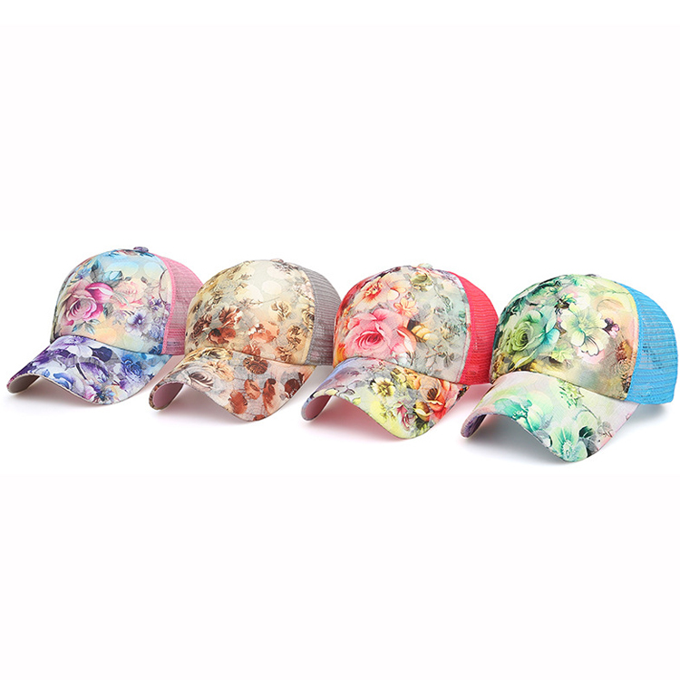 100% cotton mesh sun visor snapback 5 panel Baseball trucker cap wholesalers with Plastic Back closure
