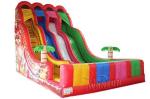 Four Lane Inflatable Dry Slide , Beautiful Rainbow Huge Blow Up Slide