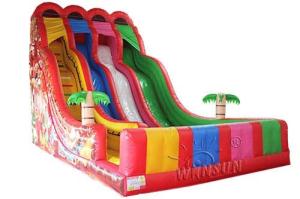 Quality Four Lane Inflatable Dry Slide , Beautiful Rainbow Huge Blow Up Slide wholesale