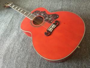 Quality customization G200 Acoustic Guitar Flame red Top Solid spruce maple Tiger stripes Body Guitar wholesale