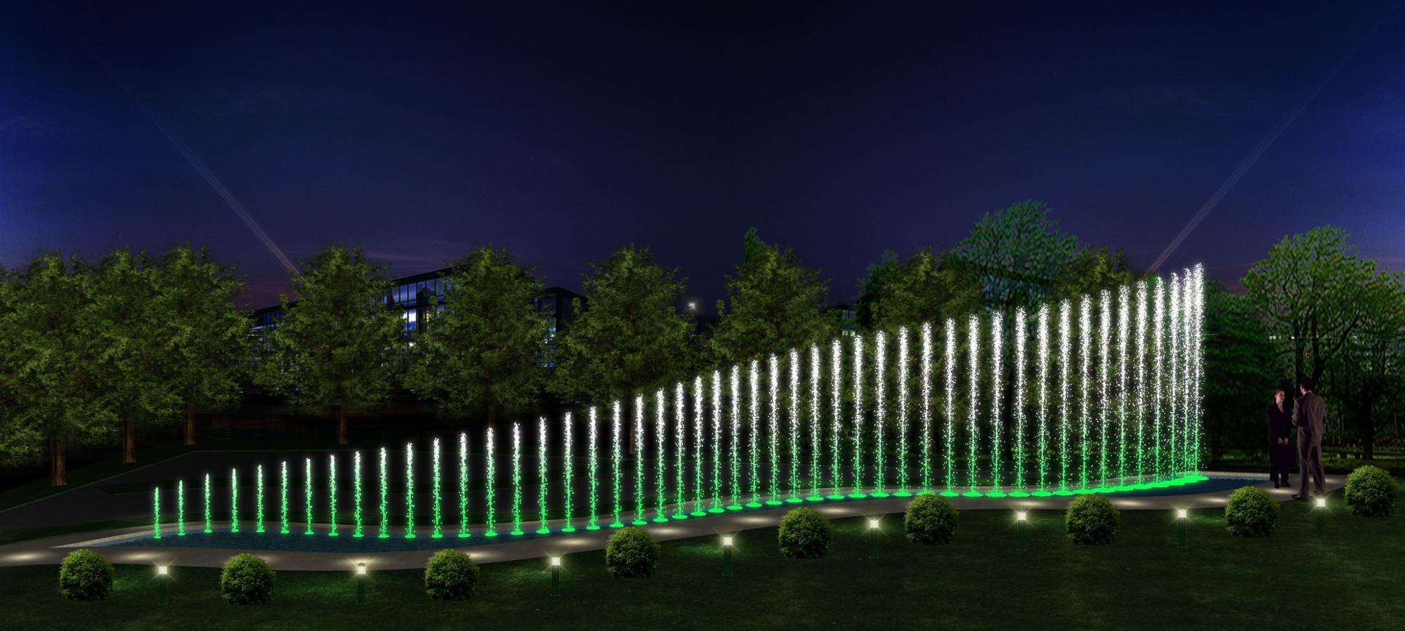 Stainless Net Large Dry Outdoor Floor Water Fountain