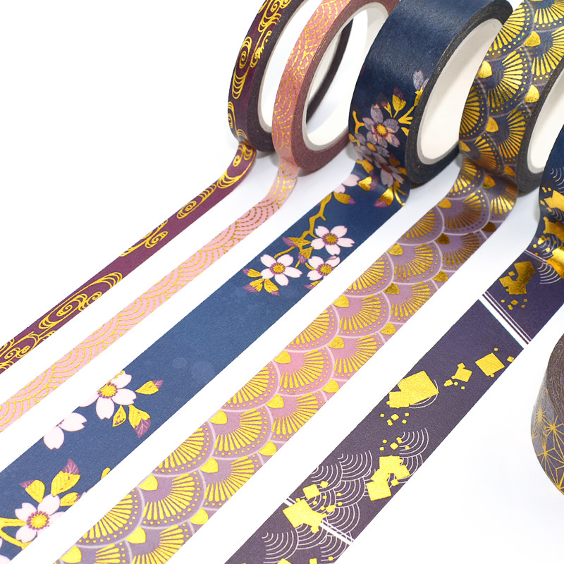 Kpop Rainbow Galaxy Holographic Washi Tape Gold Foil Custom
