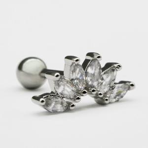 Quality 6 Pieces Marquise Stones Piercing Earrings Studs 316 Stainless Steel 1.2mm 16G wholesale