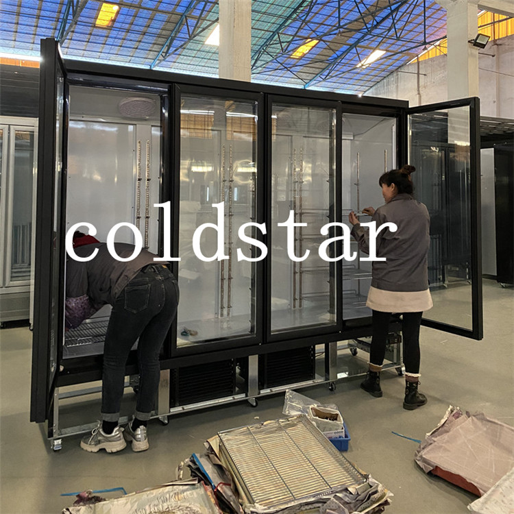 Supermarket Upright Multi Door Refrigerated Showcase Beverage Chiller