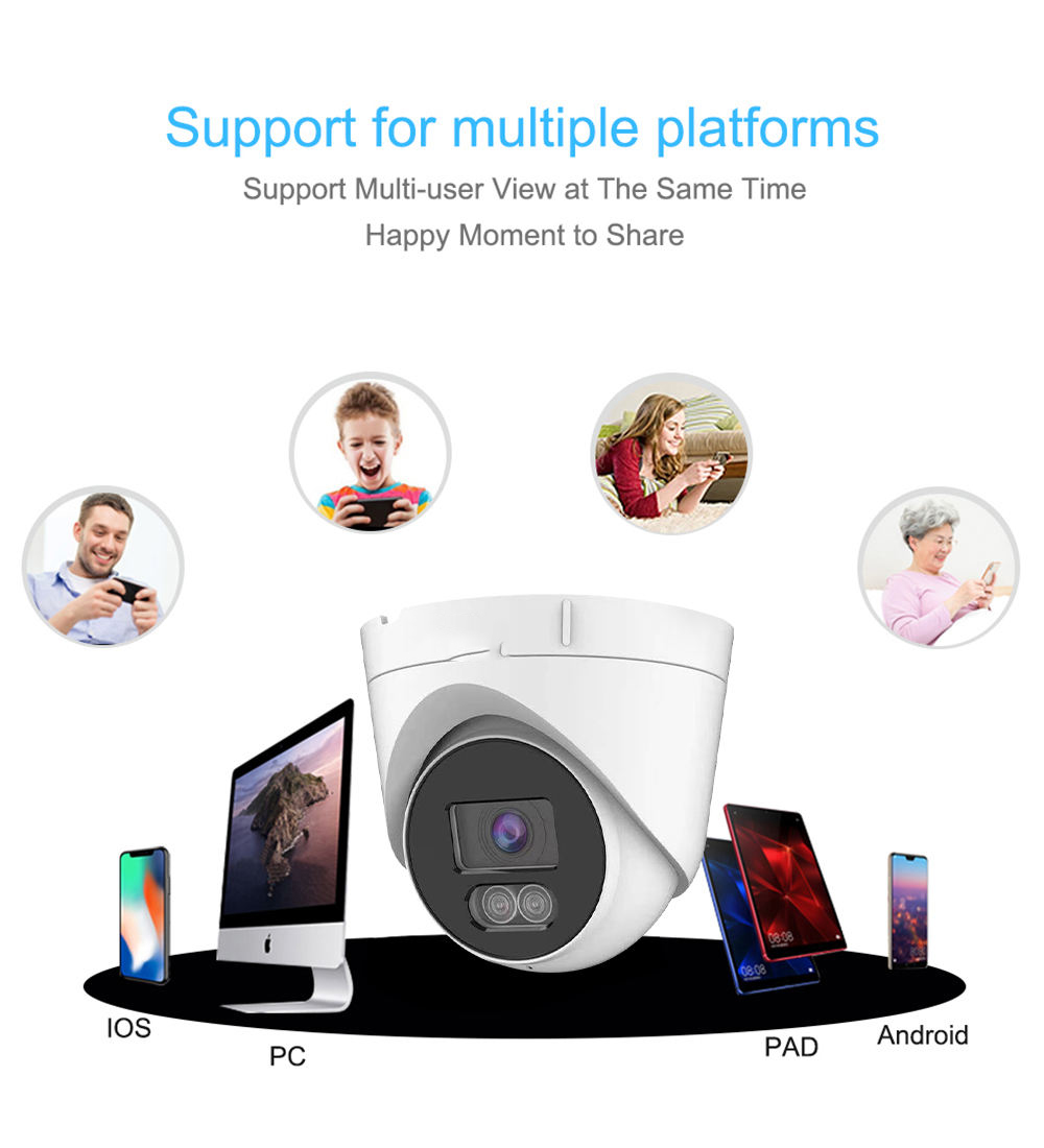 Customized 3MP 5MP 8MP easy to install night vison outdoor cctv camera dome POE kit