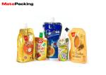 Spout Plastic Drink Pouches , Stand Up Reusable Juice Pouches Custom Logo