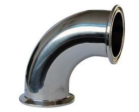 Food Grade Dn50 SUS316L Stainless Steel Sanitary Fittings , 90 Deg Tri Clamp