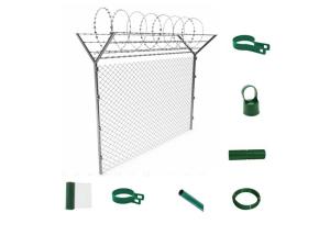 Quality Middle East Countries Chain Link Privacy Fence Dark Green For Airport wholesale