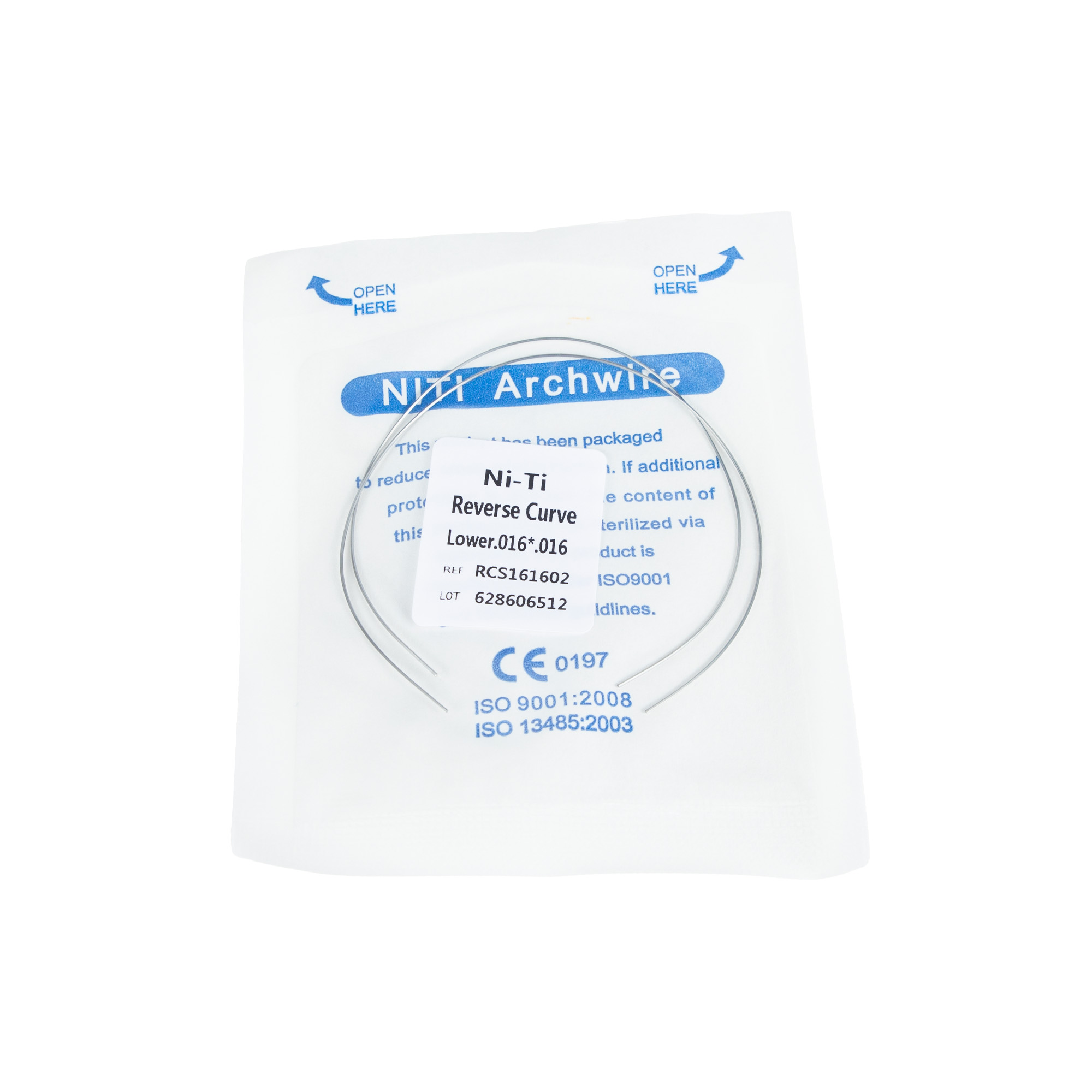 NiTi Rectangular Wires for Orthodontic Treatment Reverse Curve Design and CCC Certification