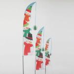 Christmas Garden Flag Sant Claus and Snowman