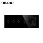 Euro Standard Type 228 4 Gang Touch Switch Socket Combination For Circular