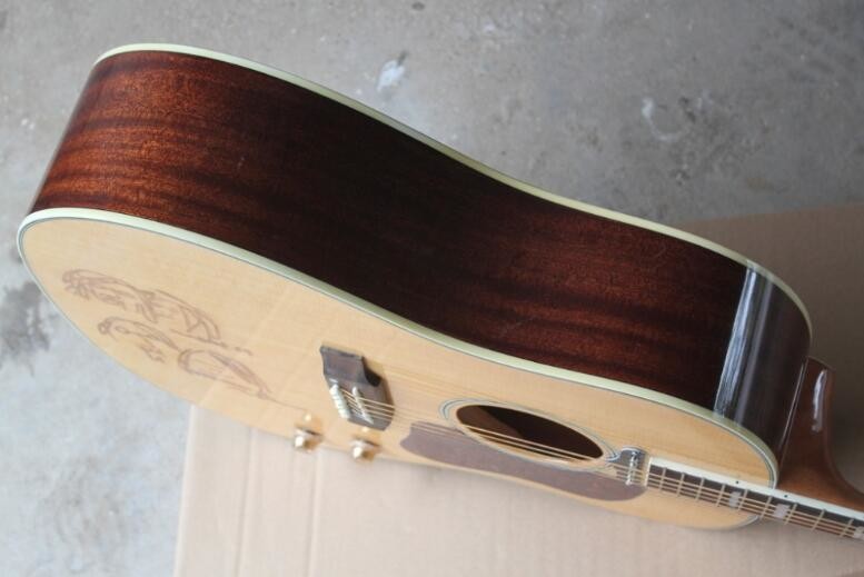 Natural Chibson G160e acoustic guitar John Lennon signature G160 electric acoustic guitar top drawings G160