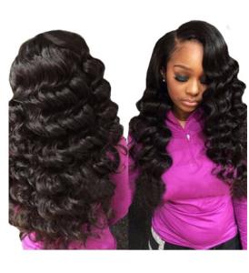 Quality Three Part 100 Peruvian Virgin Remy Hair Loose Wave Weave Natural Color wholesale