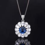Lanciashow Women Jewelry Set for Special Occasions with Simulated Sapphire