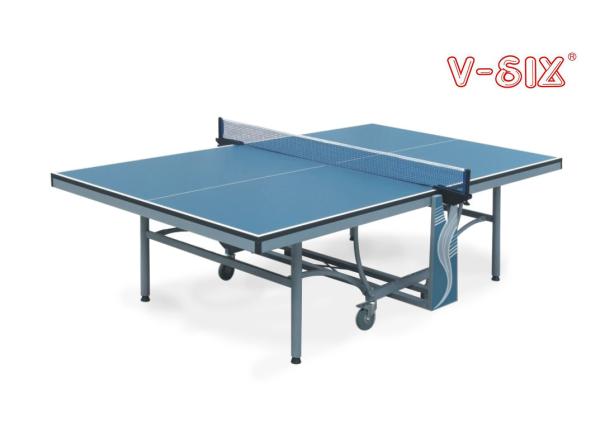 Double Fold Away Table Tennis Tables , Indoor Foldable Tennis Table Movable With