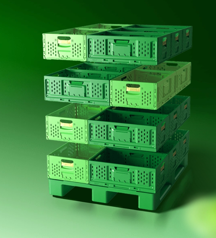 Virgin Plastic Collapsible Folding Vegetable Crate for Agriculture Fruits Transportation